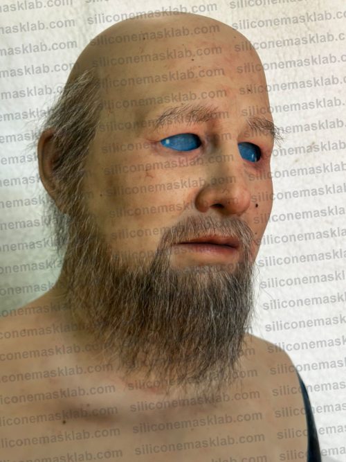 SMLAB-anatomically-accurate-silicone-mask-elderly-man-thin-white-hair