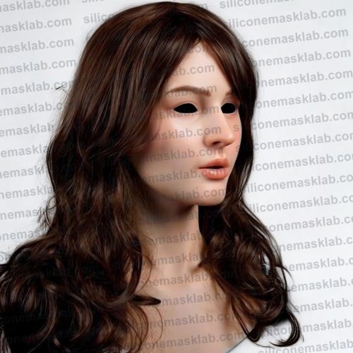 SMLAB hyper-realistic silicone female mask - young woman silicone mask brunette
