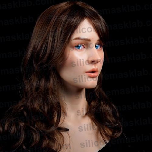 SMLAB-hyper-realistic-young-woman-silicone-mask-brunette-blue-eyes