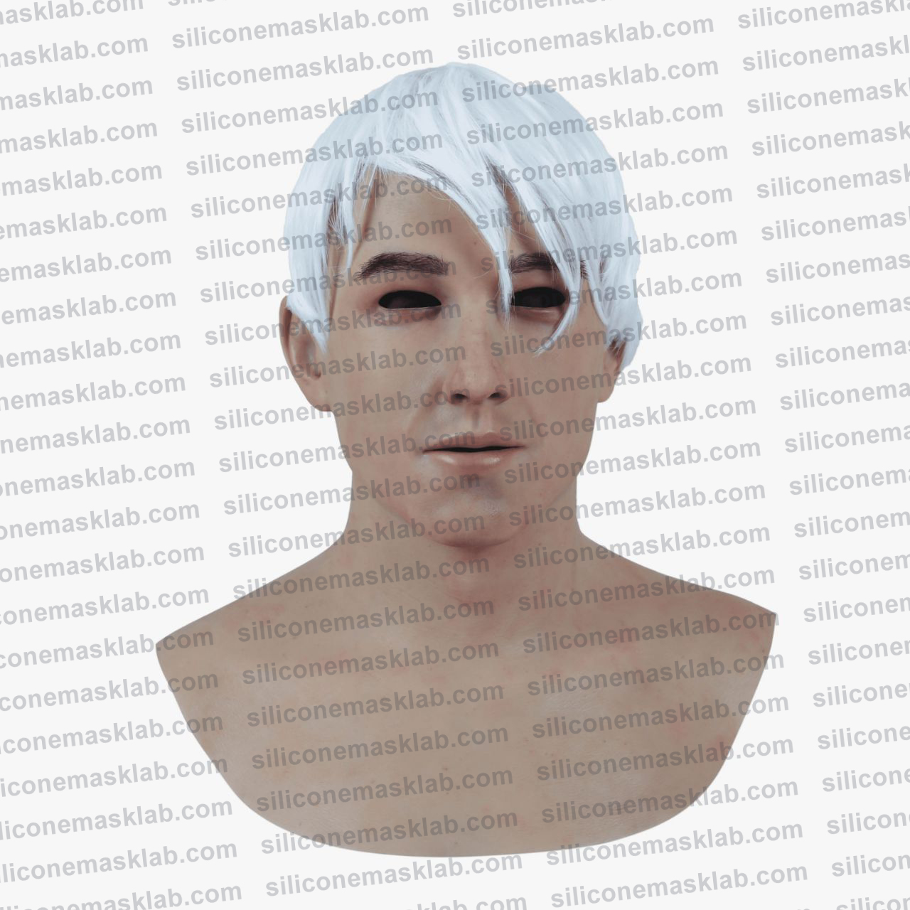 pale skin silicone mask scandinavian man