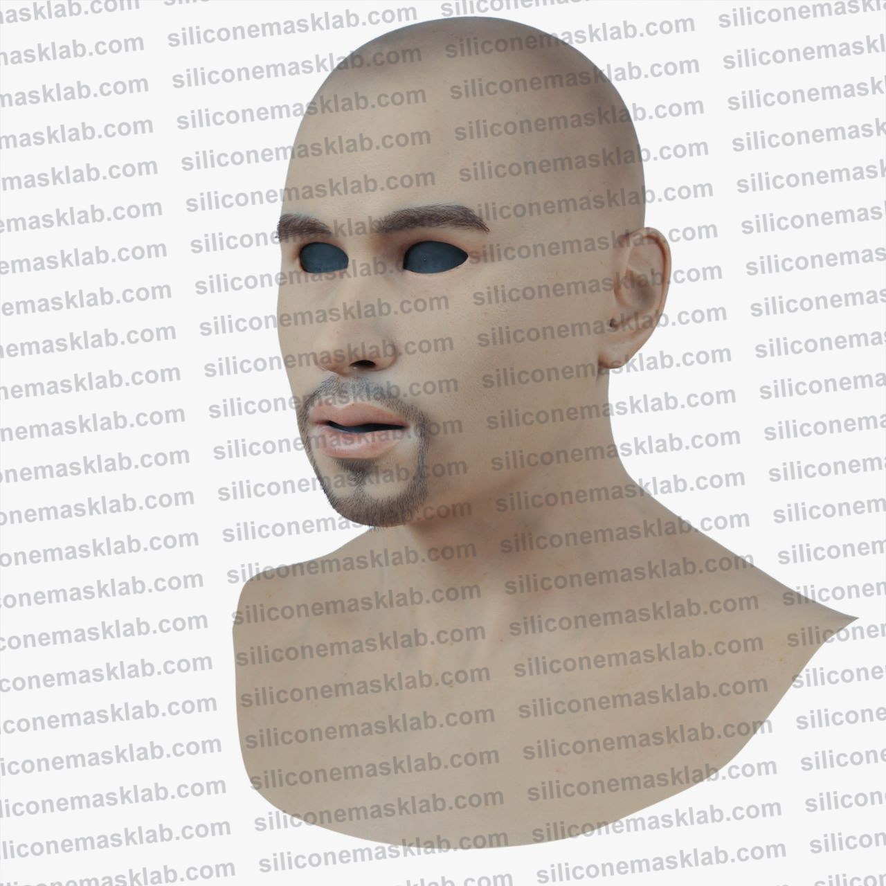 Silicone Mask with Goatee - realistic hispanic male mask frontal